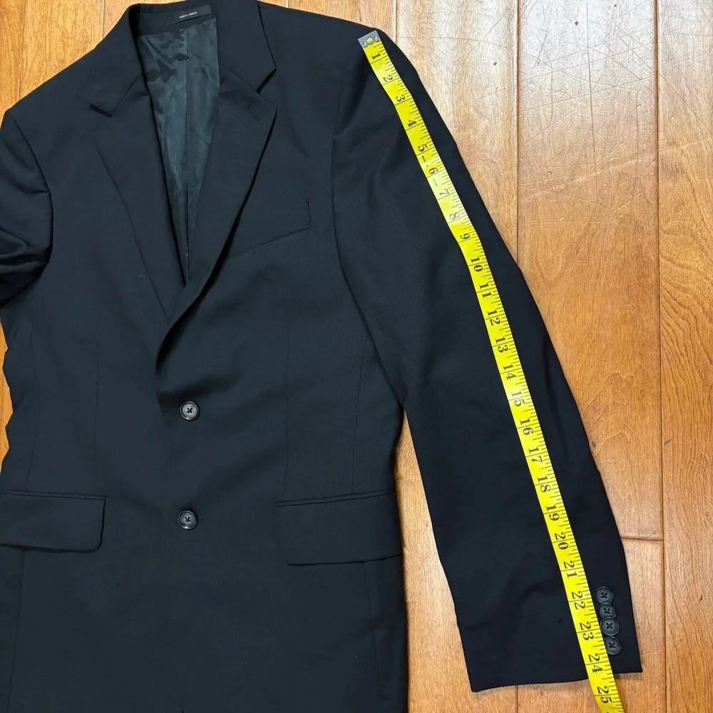Express Mens Black Wool Blazer Size 38S Single Breasted Classic‎ Preppy